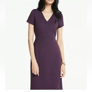 NWT Ann Taylor The All-Day Ponte Dress In Winter Violet Size 14